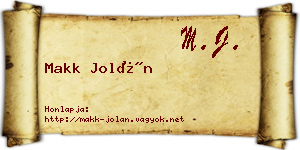 Makk Jolán névjegykártya