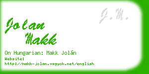 jolan makk business card